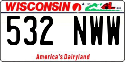 WI license plate 532NWW