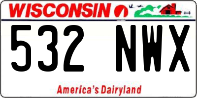 WI license plate 532NWX