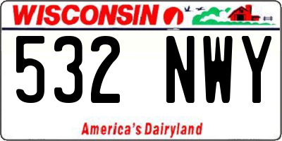 WI license plate 532NWY