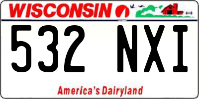 WI license plate 532NXI