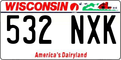 WI license plate 532NXK