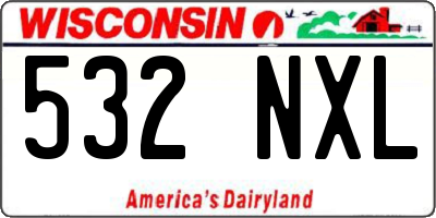 WI license plate 532NXL