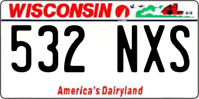 WI license plate 532NXS