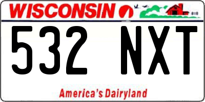 WI license plate 532NXT