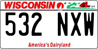 WI license plate 532NXW