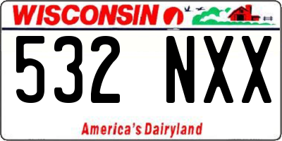 WI license plate 532NXX