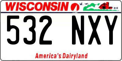 WI license plate 532NXY
