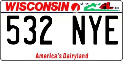WI license plate 532NYE