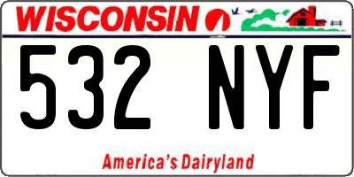 WI license plate 532NYF