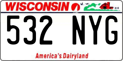 WI license plate 532NYG