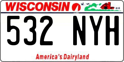 WI license plate 532NYH