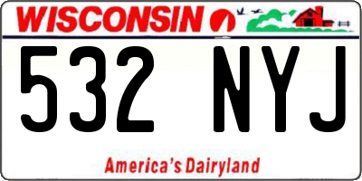 WI license plate 532NYJ
