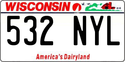 WI license plate 532NYL