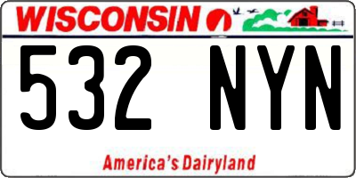 WI license plate 532NYN