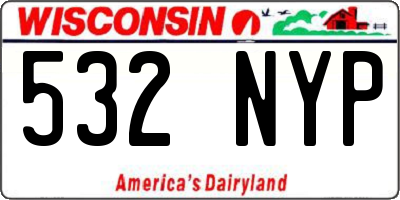 WI license plate 532NYP