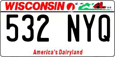 WI license plate 532NYQ