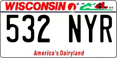 WI license plate 532NYR