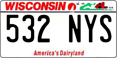 WI license plate 532NYS
