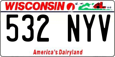 WI license plate 532NYV
