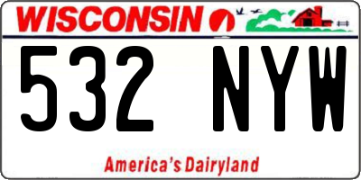 WI license plate 532NYW