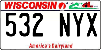 WI license plate 532NYX