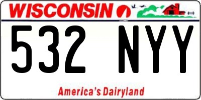 WI license plate 532NYY