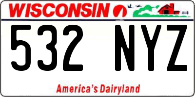 WI license plate 532NYZ