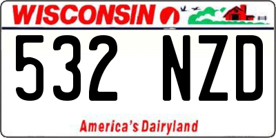 WI license plate 532NZD