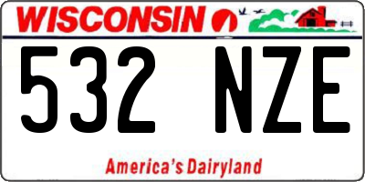 WI license plate 532NZE