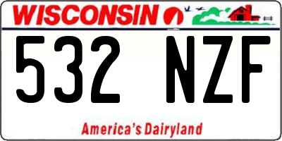 WI license plate 532NZF