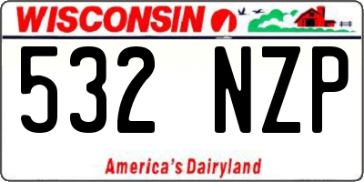WI license plate 532NZP