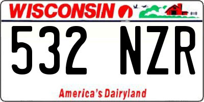 WI license plate 532NZR