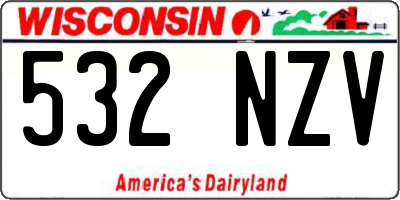 WI license plate 532NZV