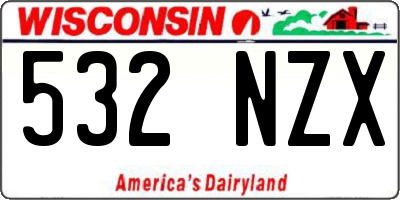 WI license plate 532NZX