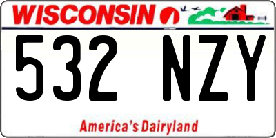 WI license plate 532NZY