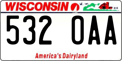 WI license plate 532OAA