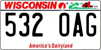 WI license plate 532OAG