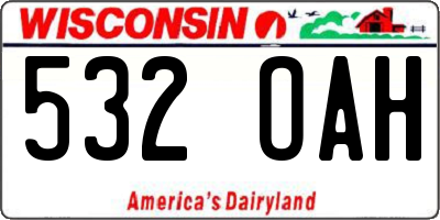 WI license plate 532OAH
