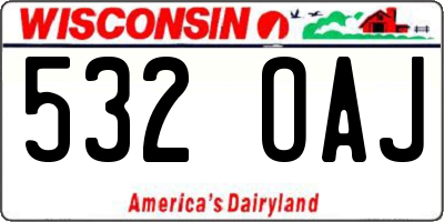 WI license plate 532OAJ