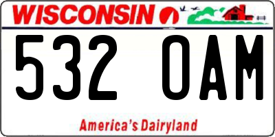 WI license plate 532OAM
