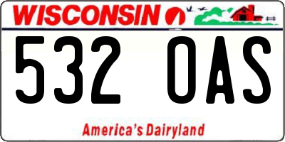 WI license plate 532OAS