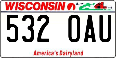 WI license plate 532OAU