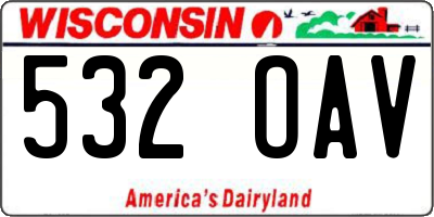 WI license plate 532OAV