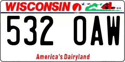 WI license plate 532OAW
