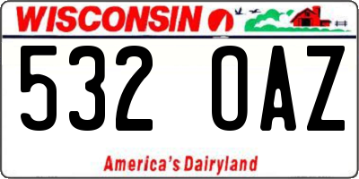 WI license plate 532OAZ