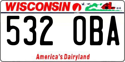 WI license plate 532OBA
