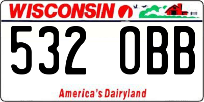 WI license plate 532OBB