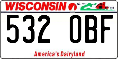 WI license plate 532OBF