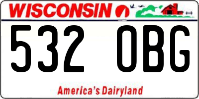 WI license plate 532OBG