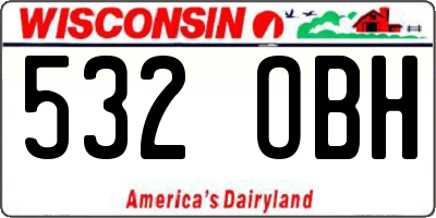 WI license plate 532OBH